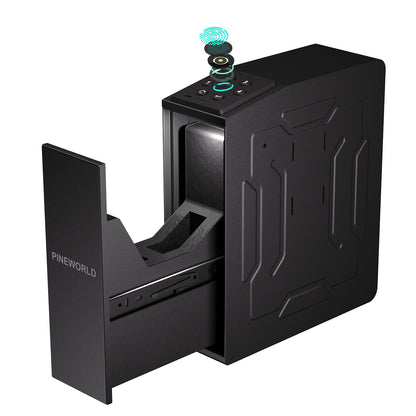 Biometric Slider Bedside Handgun Safe  for Nightstand-with 3 Quick Access Fingerprint, PIN Code, KEY